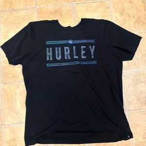 Hurley Black Tee with Blue Accents